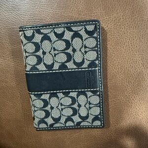Coach Black and Tan Card Holder